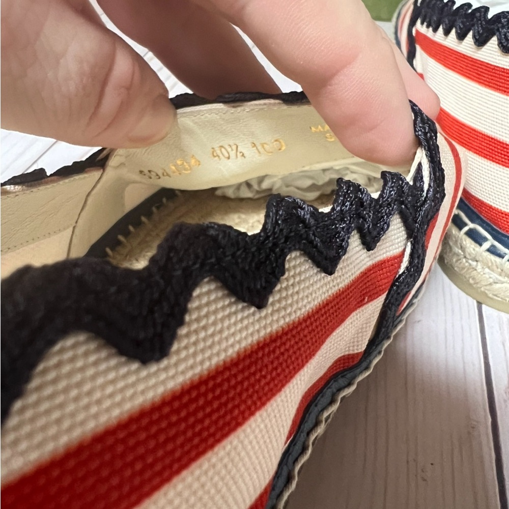 Gucci Interlocking G Striped Canvas Espadrille Flat Sz 40.5 / 10.5 - Picture 10 of 11